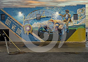 `You Said We Couldn`t Do It, But We Did` mural by Josh Butts on Route 66 in Tulsa, Oklahoma.