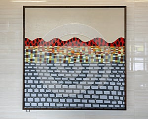 Unitled work by Ludwig Schwarz inside Clements University Hospital in Dallas, Texas