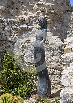 `Earth Goddesses` sculpture by Jean Philippe Richard in the Exotic Garden of Eze, France photo