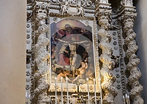 Painting of Jesus above one of the altars, Basilica di Santa Croce