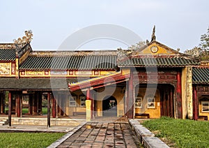 Forbidden city behind the Palace of Supreme Harmony, Imperial City inside the Citadel, Hue, Vietnam photo