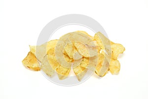 Poteto chips in a white background