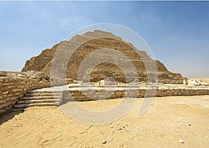 Remains of the Mortuary Temple on the north side of the Step Pyramid of Djoser in Egypt.