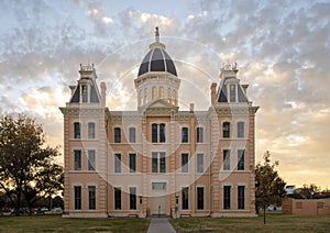 Right facade, Presidio County Courthouse in Marfa, Texas. photo