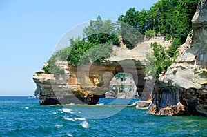 Pictured rocks on lake Superior photo