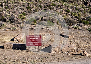 Ruins of the enlisted men`s barracks and guardhouse at Fort Davis National Historic Site, Fort Davis, Texas. photo