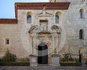 Saint Peter and Saint Paul Church at the end of Paseo de los Tristes in Granada, Spain.