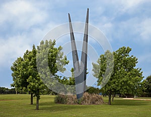 `The V` in Vandergriff Park in the City of Arlington, Texas.