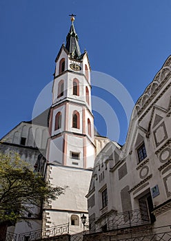 Spire, Church of Saint Vitus, Cesky Krumlov, Czech Republic photo