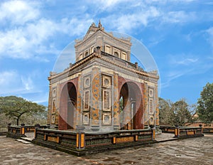 The Stele Pavilion in Tu Duc Royal Tomb, Hue, Vietnam photo