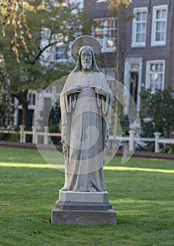 Stone Statue of Sacred Heart of Jesus Christ, Amsterdam Begijnhof