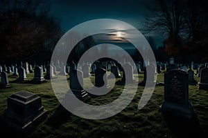 pictures on spooky graves with moonlight
