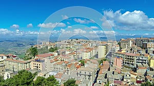 Picturesque aerial view of Enna old town, Sicily, Italy