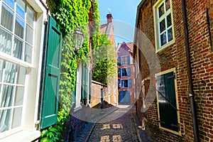 Picturesque alley in Leer, Ostfriesland, Germany