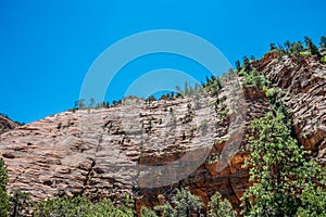 Picturesque ancient rocks in Zion National Park. US Natural Parks