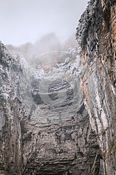 Picturesque area of the Longshuixia Fissure with its waterfalls, Wulong, China