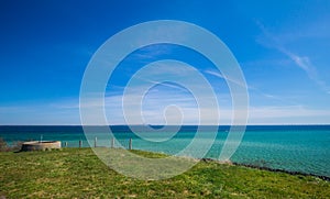 Picturesque Baltic sea from the top of Dragor fort Denmark