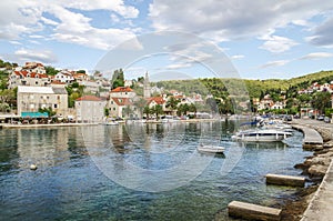 Picturesque bay in Splitska village. Splitska is situated on the north coast of Brac island in Croatia