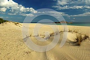 Picturesque beach and clouds