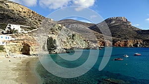 Picturesque beach in Folegandros, Cyclades