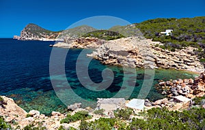 Picturesque beach of Punta Galera. Ibiza photo