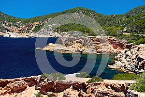 Picturesque beach of Punta Galera. Ibiza