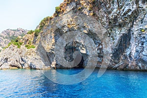 The picturesque blue cave. Turkey Marmaris, Aegean Islands