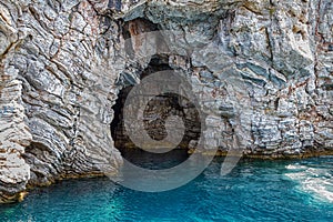 The picturesque blue cave.Turkey Marmaris, Aegean Islands