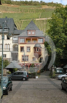 Picturesque buildings in Mosel wine region of Germany