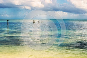 Picturesque Caribbean Sea landscape view from Caye Caulker island.