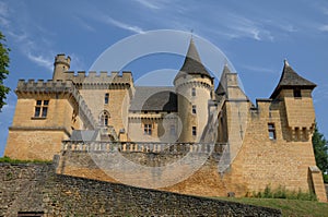 Picturesque castle of Puymartin in Dordogne