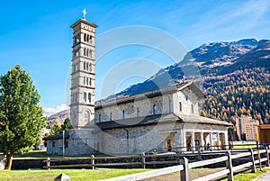 Picturesque catholic church in Saint Moritz, Switzerland