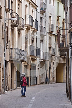 Picturesque city center of La Bisbal. Baix Emporda, Catalonia. Spain