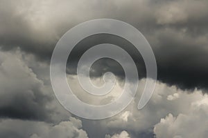 Stormy gray clouds in the sky