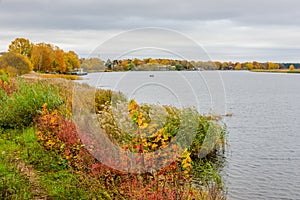 Picturesque coast of the Gulf of Riga in autumn