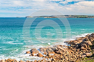 Picturesque coastline of the Encounter Bay viewed from Port Elliot lookout