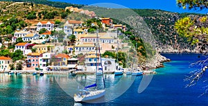 Picturesque colorful village Assos, Kefalonia,Greece. photo