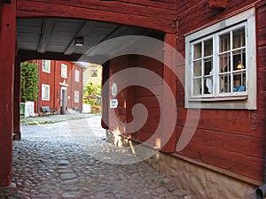 Picturesque corner in Gamla Linkoping. Linkoping. Sweden photo