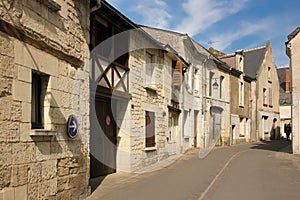 Picturesque corner in the old town. Chinon. France