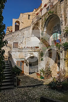 Old town. Matera. Basilicata. Apulia or Puglia. Italy