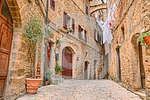 Picturesque corner in Volterra, Tuscany, Italy