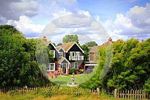 Picturesque countryside houses view Kent England