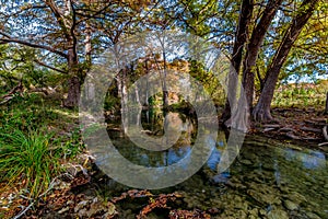 Picturesque Crystal Clear Stream in Texas.