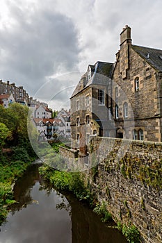 Picturesque Dean Village in Edinburgh, Scotland