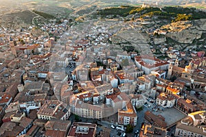 Drone view of Calatayud cityscape in spring, Spain photo