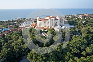 Picturesque drone view of resort town at Turkey.