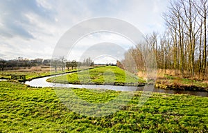 Picturesque Dutch polder landscape in fall colors