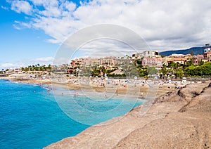 Picturesque El Duque beach in Tenerife