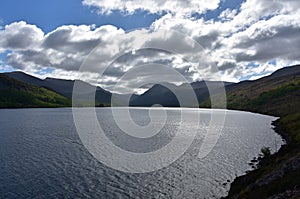 Picturesque Ennerdale Water Resevoir with Clouds