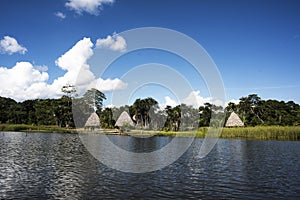 Pintoresco a exótico laguna limpiar agua milagros de madera casa Amazonas la jungla 